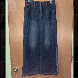 Denim maxi skirt